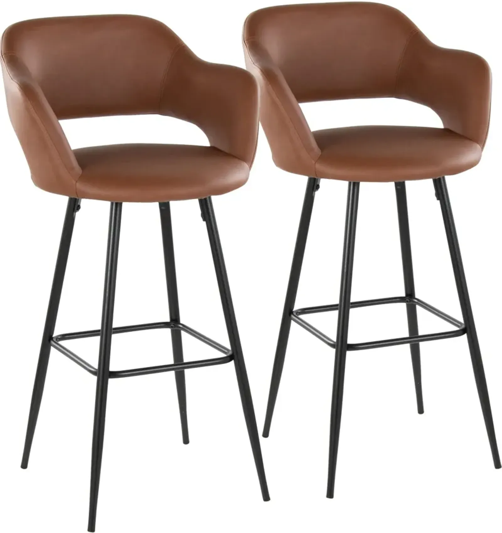 Daina Set of 2 Bar Stools - Brown/Black