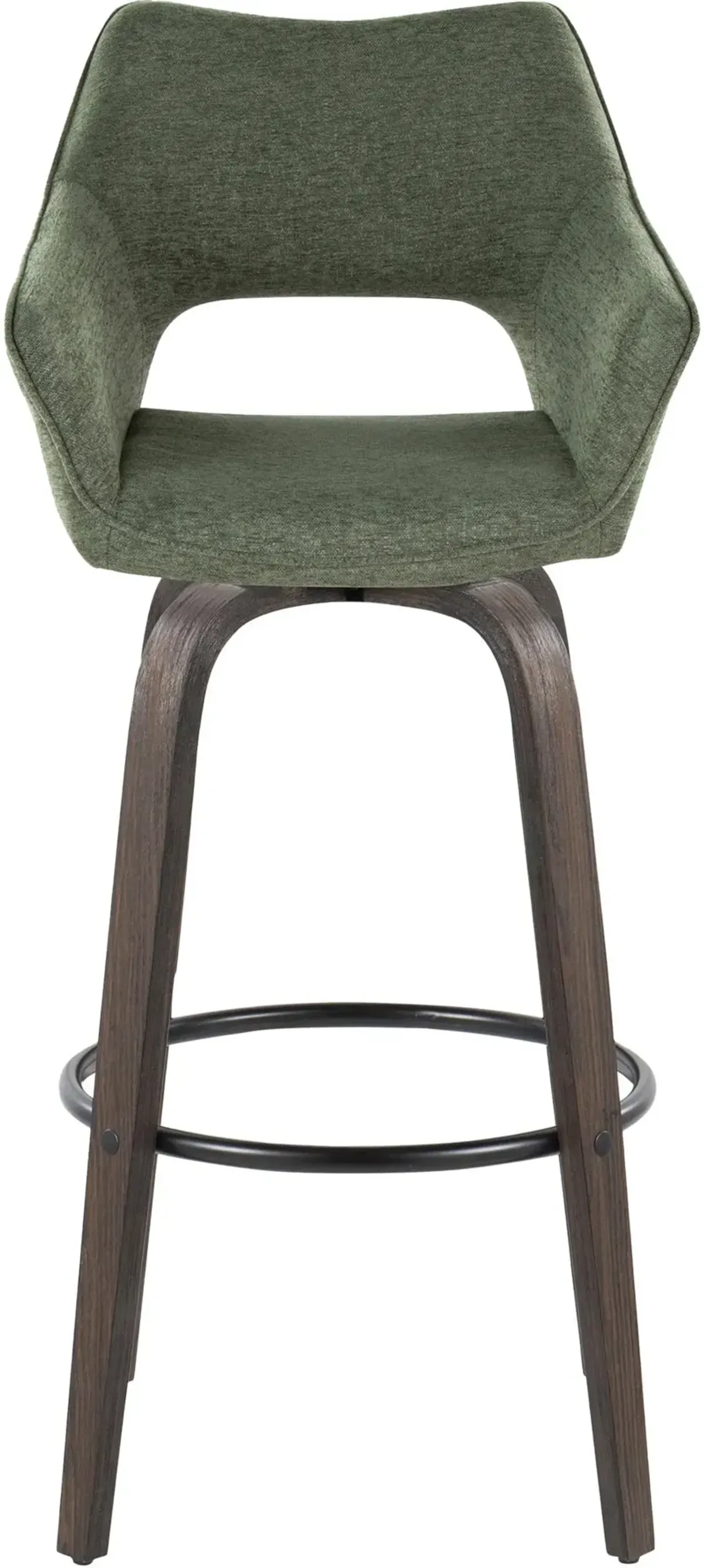 Casio Set of 2 Swivel Bar Stools - Green/Dark Walnut