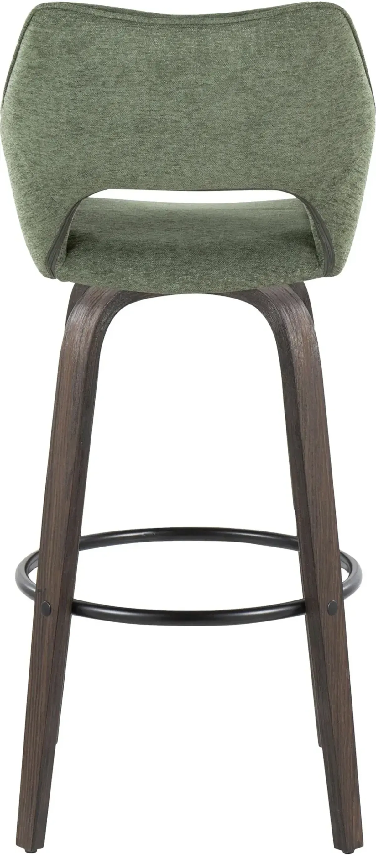 Casio Set of 2 Swivel Bar Stools - Green/Dark Walnut