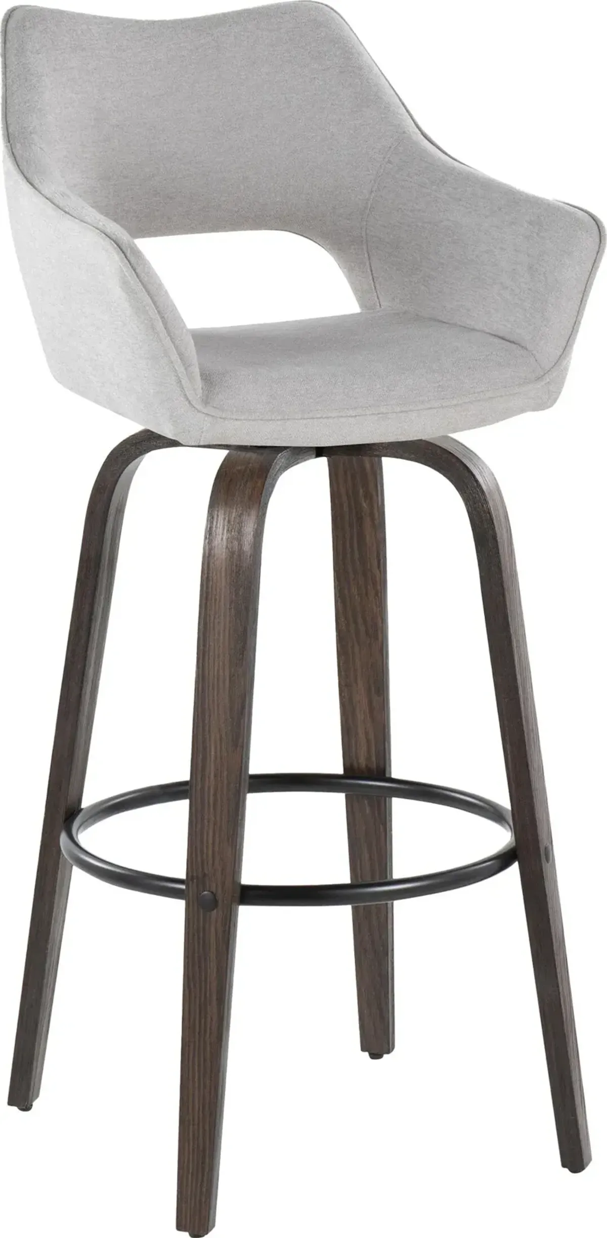 Casio Set of 2 Swivel Bar Stools - Gray/Dark Walnut