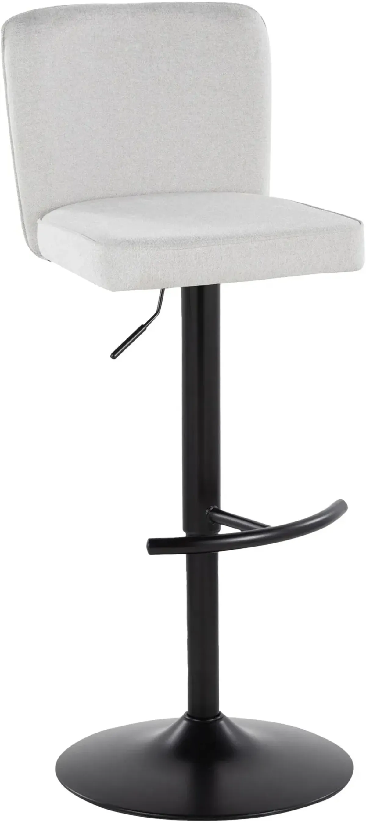 Robby Set of 2 Adjustable Swivel Bar Stools - White/Black