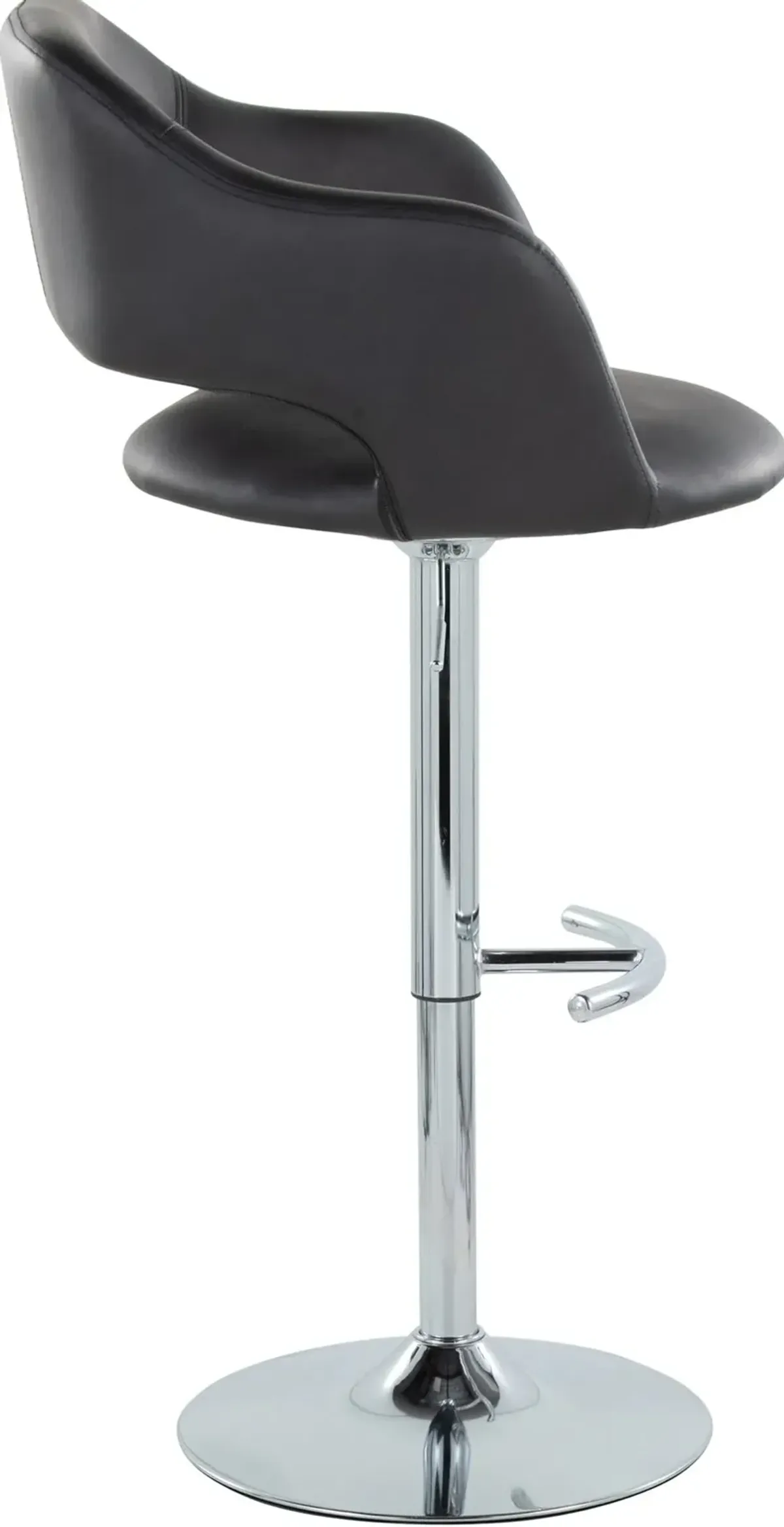 Daina Set of 2 Adjustable Swivel Bar Stools - Black/Chrome