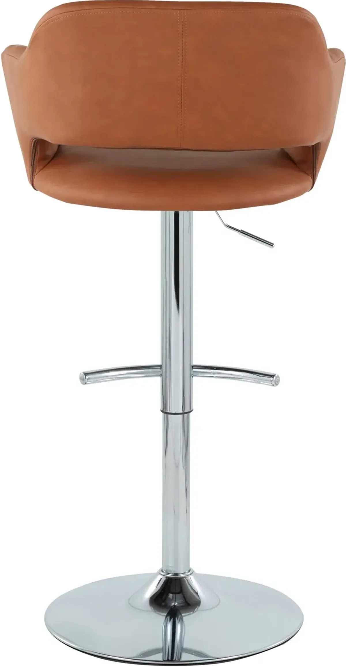 Daina Set of 2 Adjustable Swivel Bar Stools - Brown/Chrome