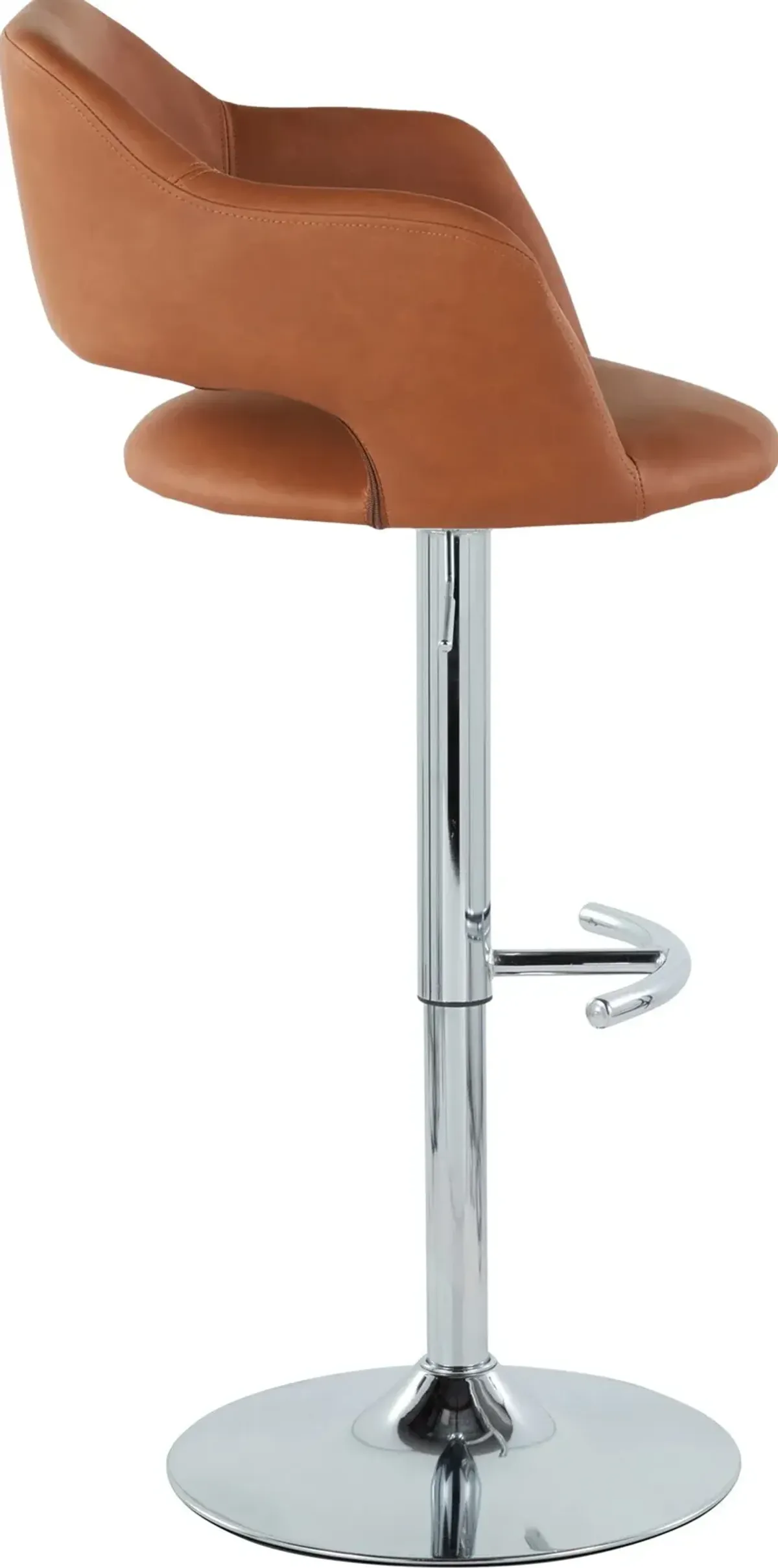 Daina Set of 2 Adjustable Swivel Bar Stools - Brown/Chrome