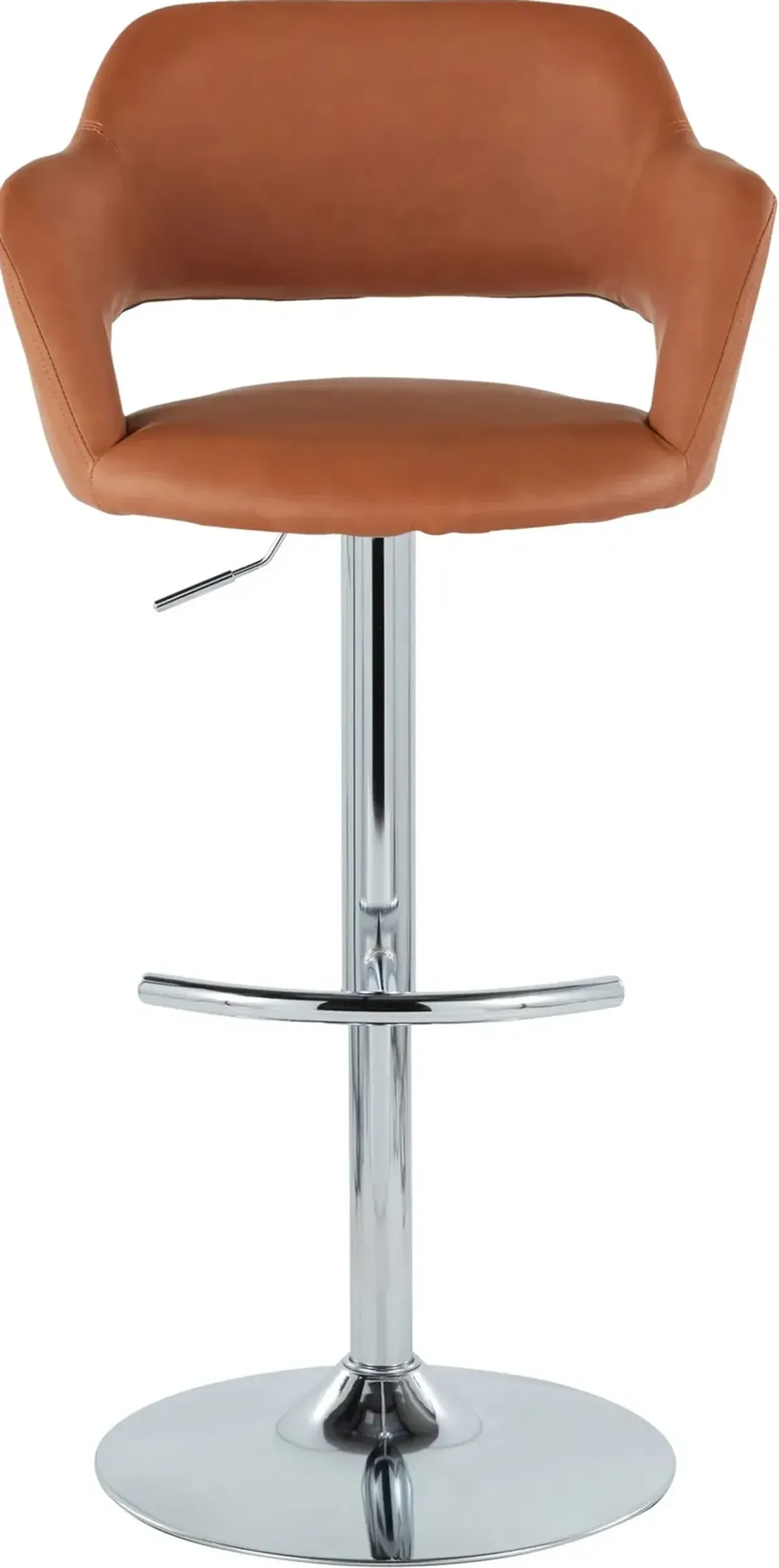 Daina Set of 2 Adjustable Swivel Bar Stools - Brown/Chrome