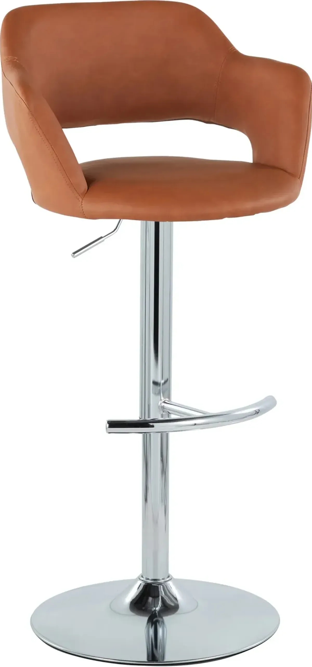 Daina Set of 2 Adjustable Swivel Bar Stools - Brown/Chrome