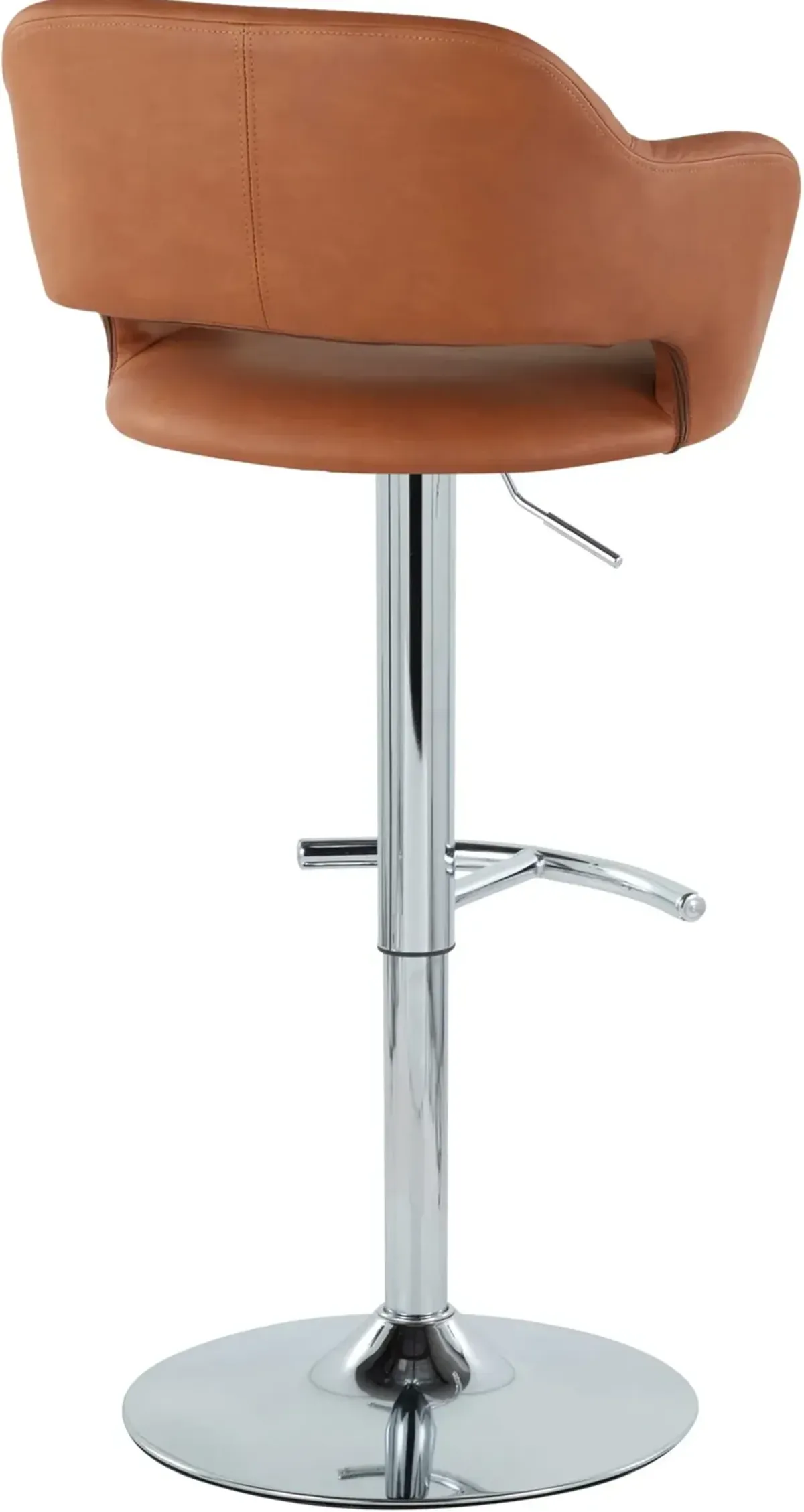 Daina Set of 2 Adjustable Swivel Bar Stools - Brown/Chrome