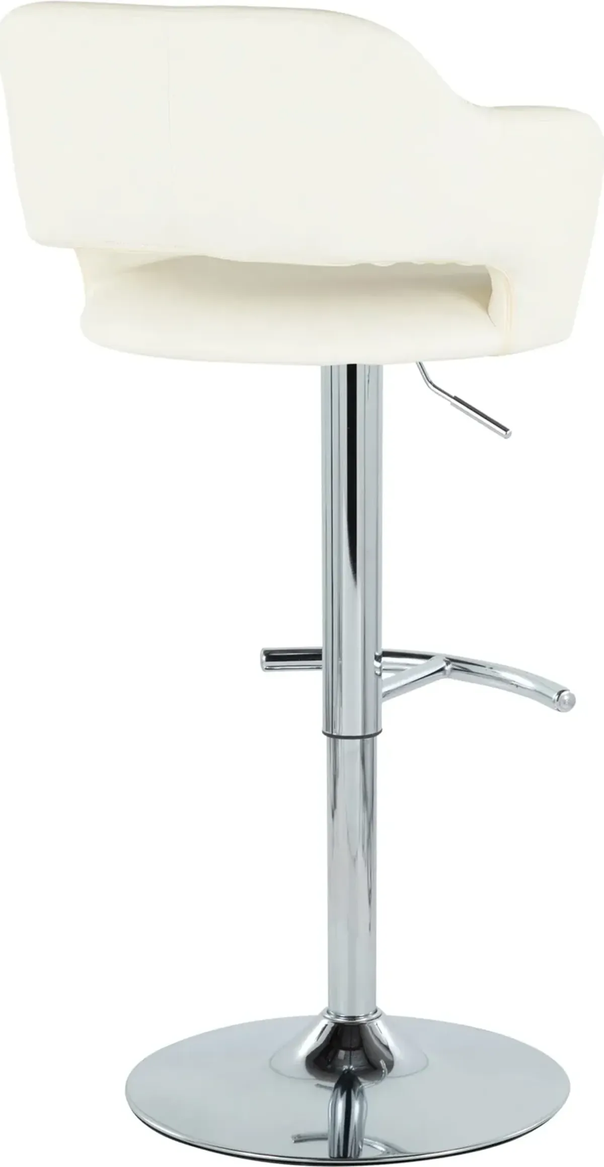 Daina Set of 2 Adjustable Swivel Bar Stools - Cream/Chrome