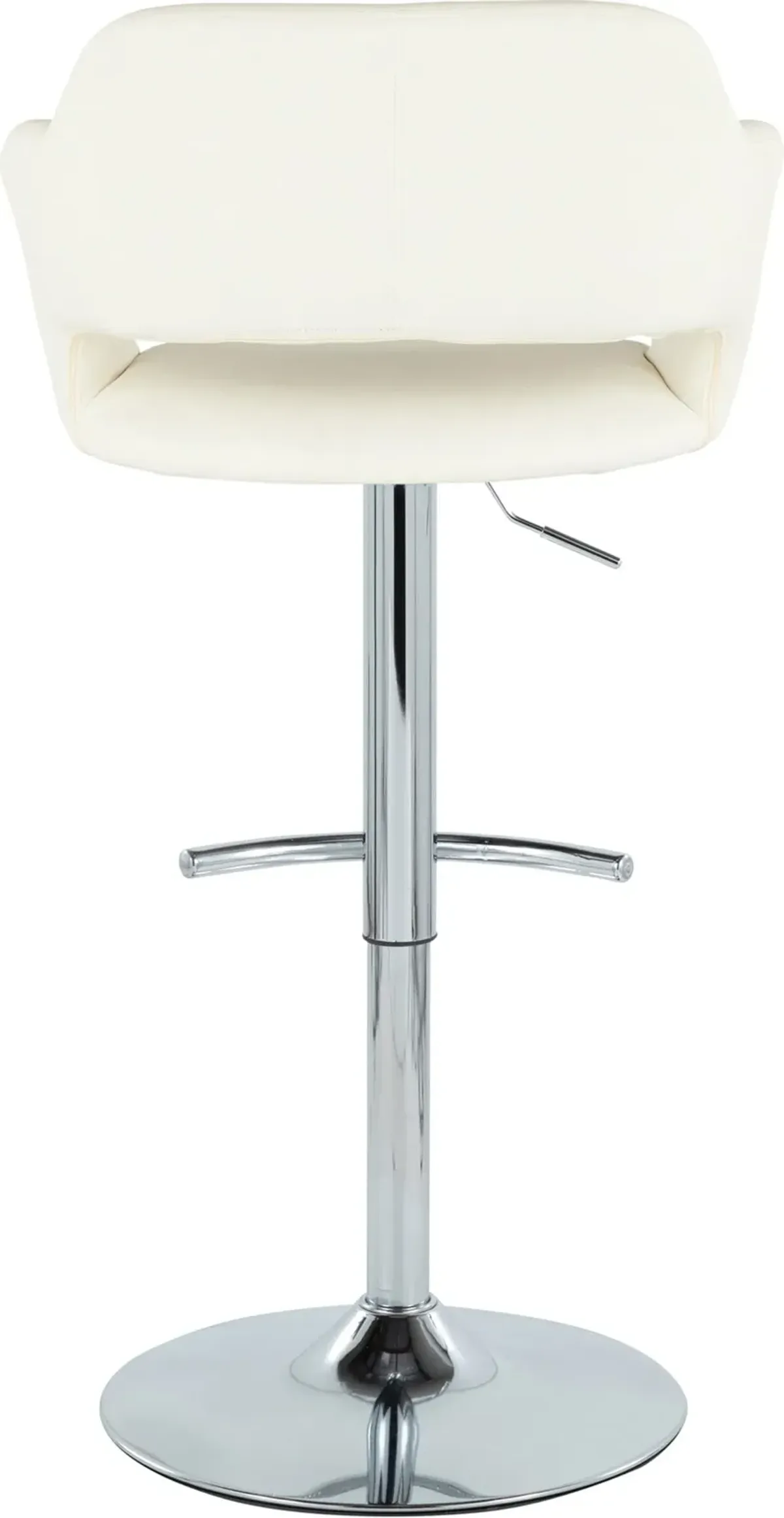 Daina Set of 2 Adjustable Swivel Bar Stools - Cream/Chrome