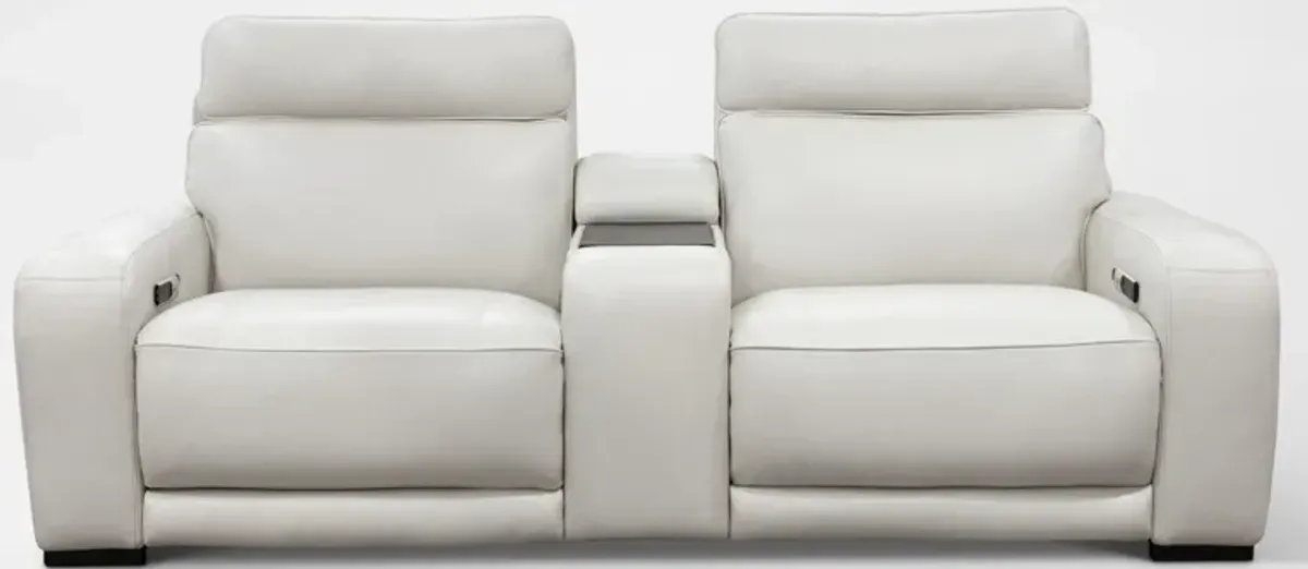 Summit Triple-Power 3-Piece Reclining Sofa with Immersive Sound and Console - Tan