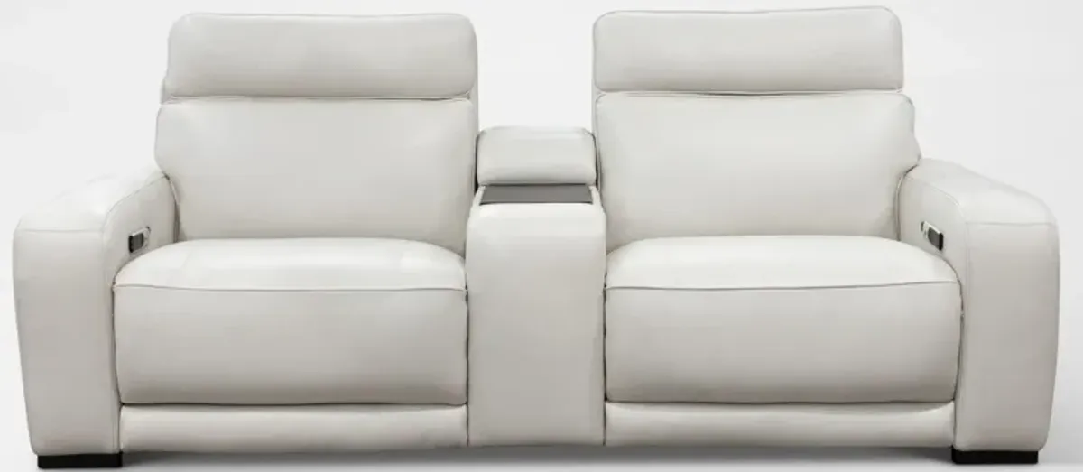 Summit Triple-Power 3-Piece Reclining Sofa with Immersive Sound and Console - Tan