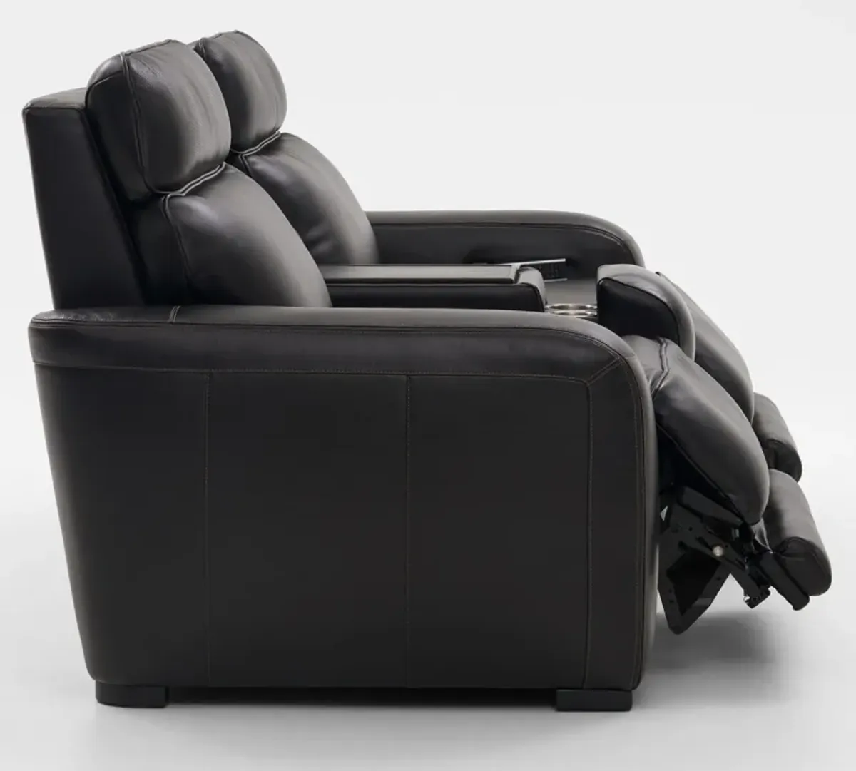 Summit Triple-Power 3-Piece Reclining Sofa with Immersive Sound and Console - Black