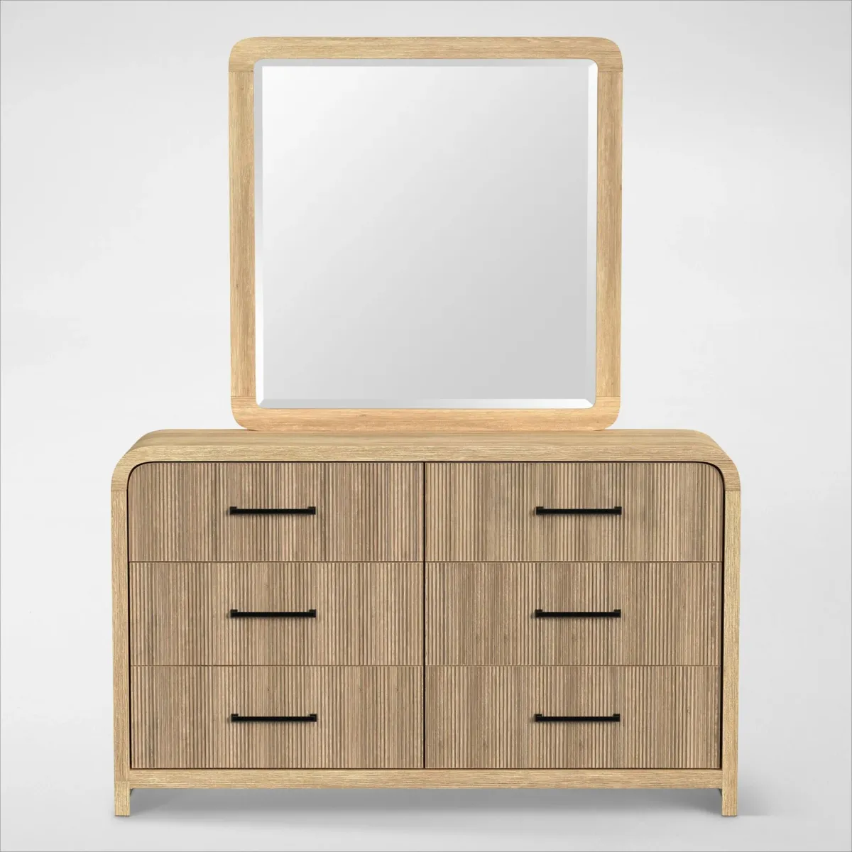 Monty 5-Piece Storage Bedroom Set with Dresser and Mirror - King
