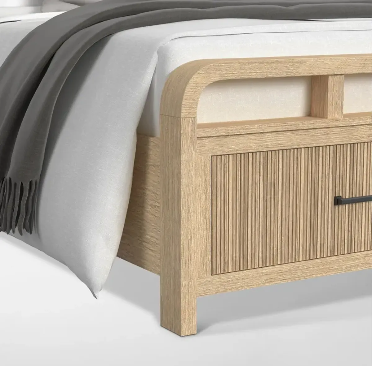 Monty 5-Piece Storage Bedroom Set with Dresser and Mirror - King