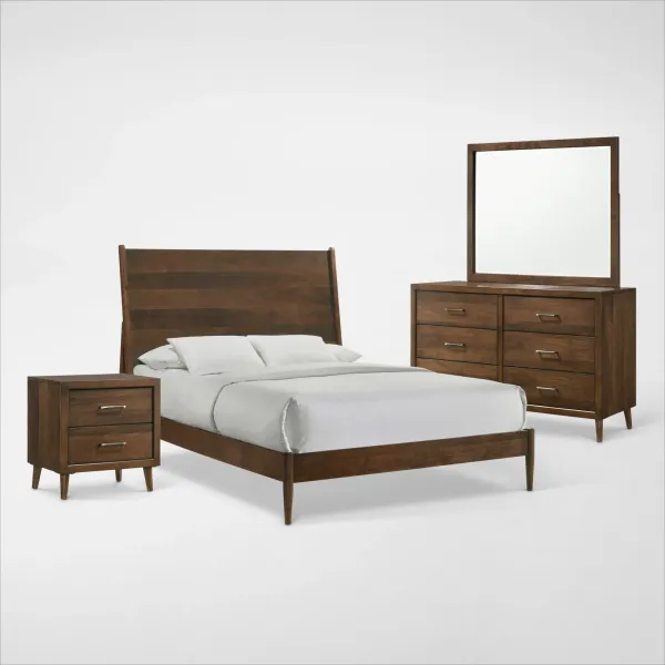 Midtown 6-Piece Panel Bedroom Set with Dresser, Mirror and Nightstand  - Queen