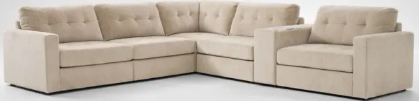 Martino 6-Piece Sectional with Bluetooth Console - Sand
