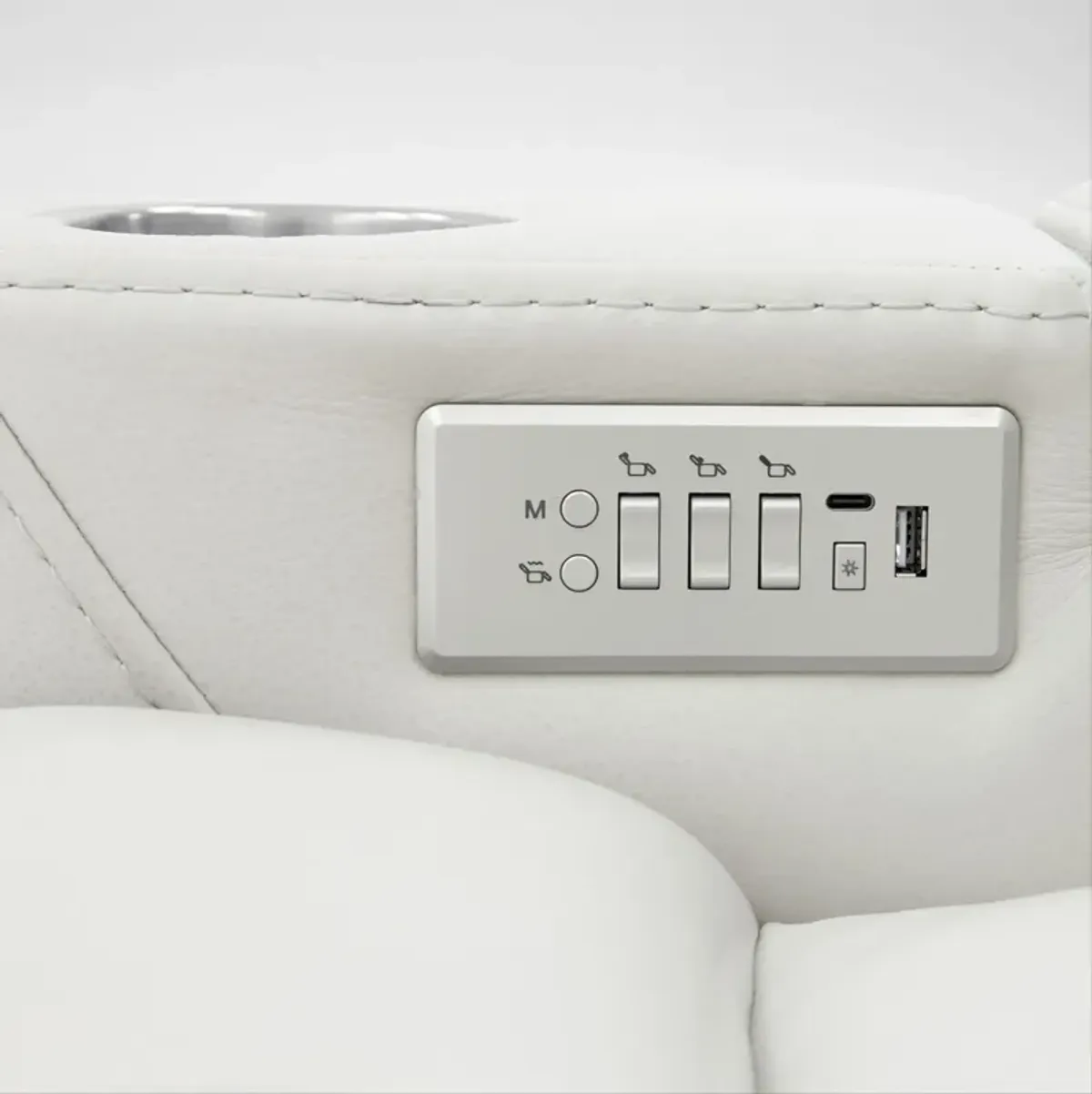 Omni Triple Power Recliner with Immersive Sound - White