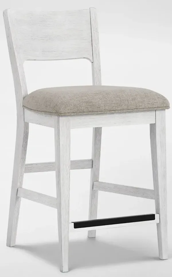 Boca Solid Wood Counter-Height Stool - White