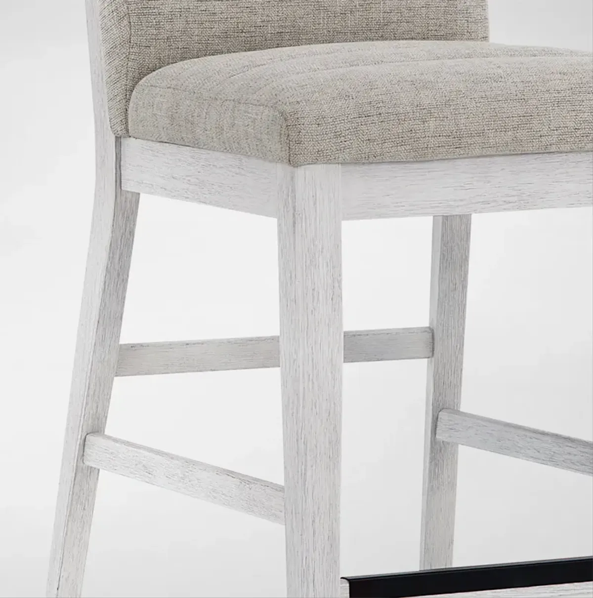 Boca Solid Wood Counter-Height Dining Table and 6 Upholstered Stools - White