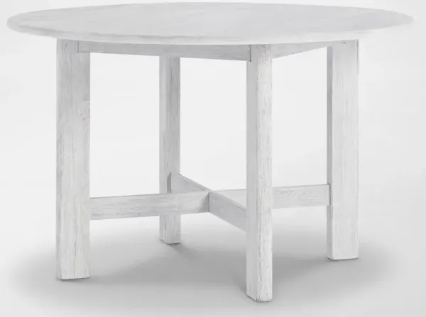 Boca Solid Wood Round Dining Table - White