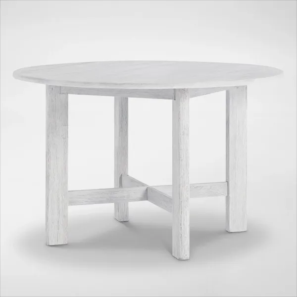 Boca Solid Wood Round Dining Table - White