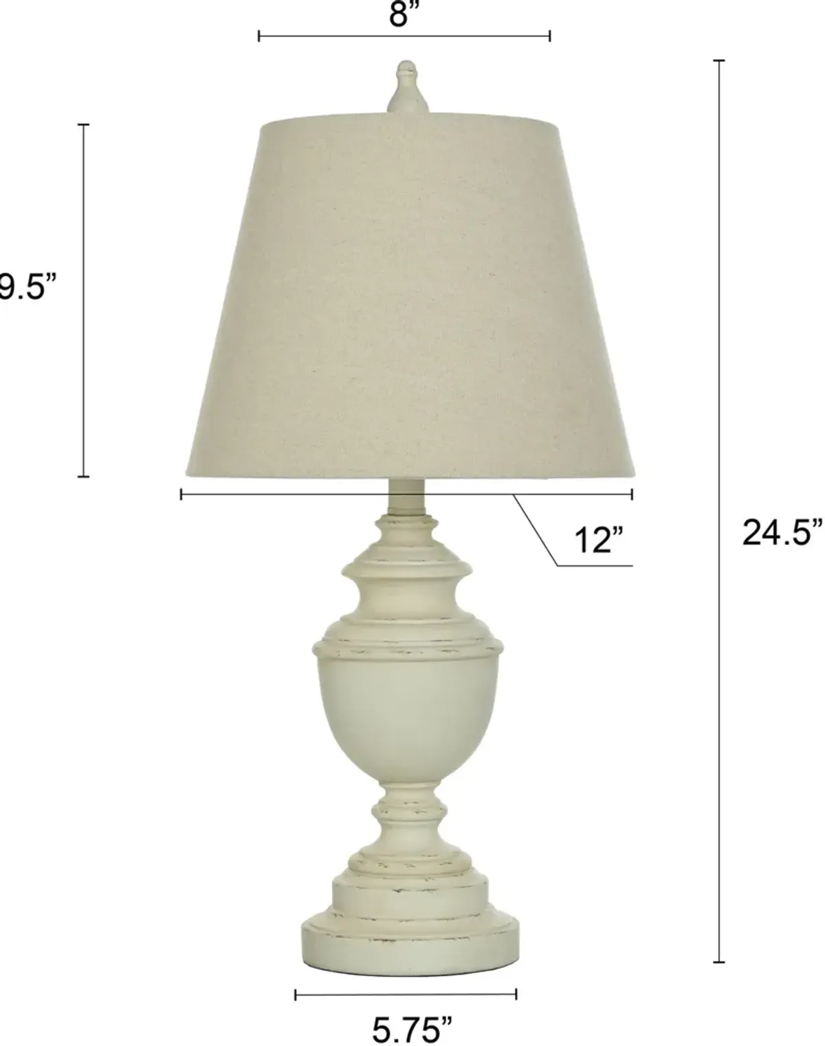 Bhaskara Table Lamp - Distressed Cream