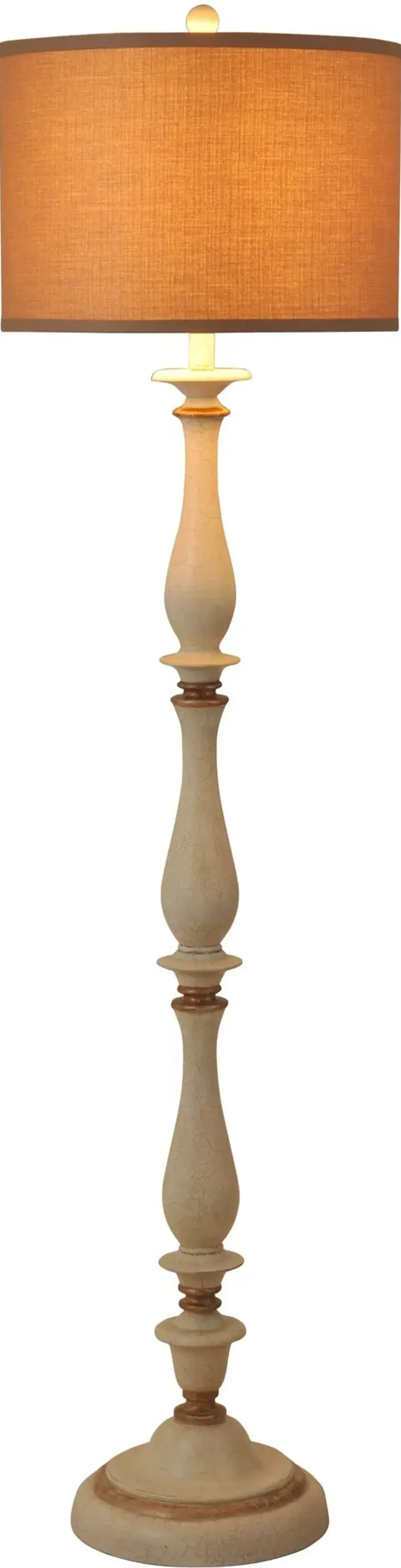 Charlton Floor Lamp - Crackled White/Gold