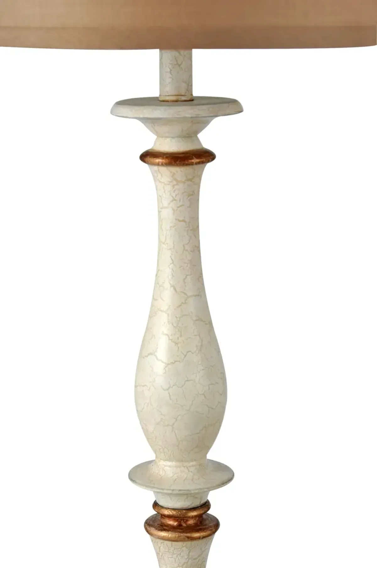 Charlton Floor Lamp - Crackled White/Gold