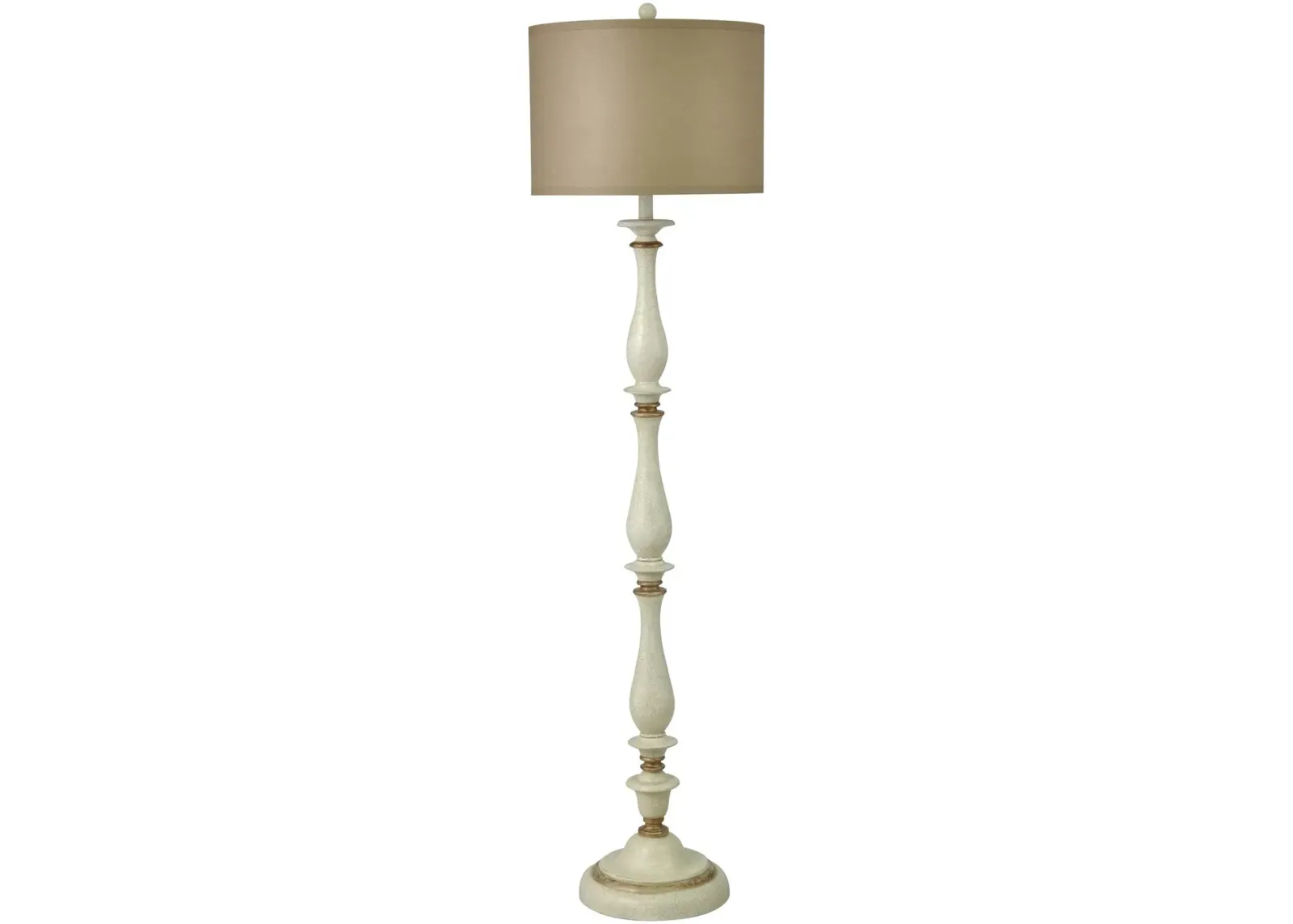 Charlton Floor Lamp - Crackled White/Gold