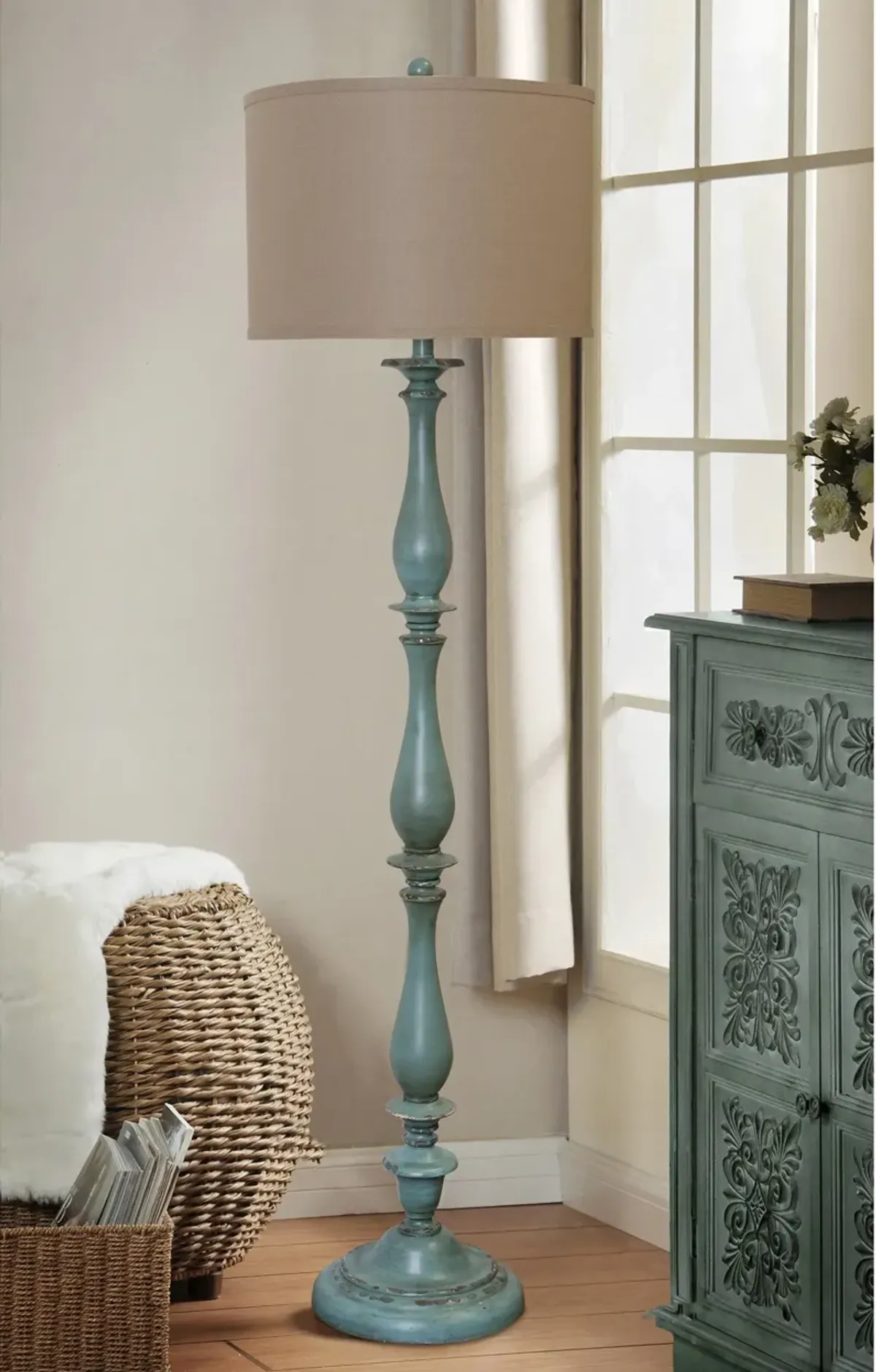 Charlton Floor Lamp - Distressed Blue