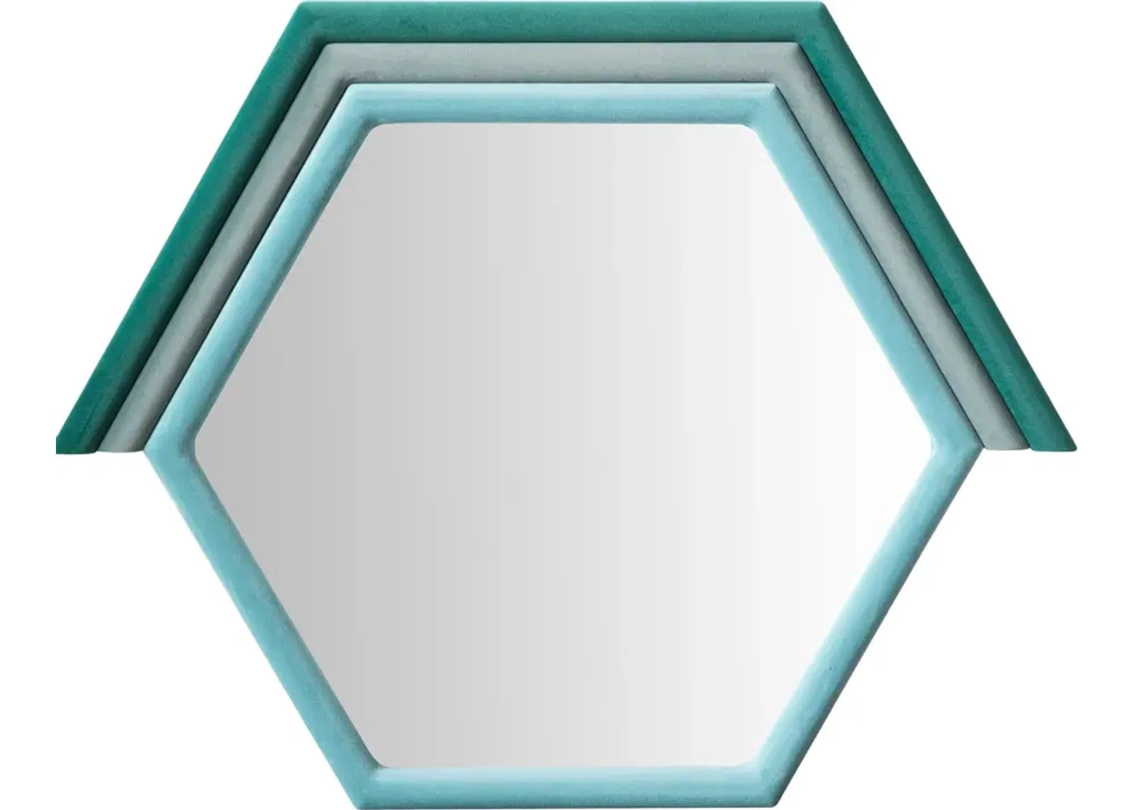 Kaia Prism Velvet Wall Mirror - Aqua