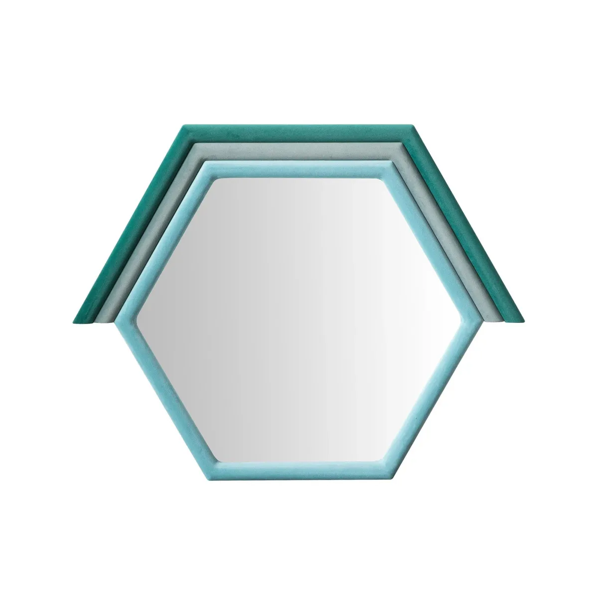 Kaia Prism Velvet Wall Mirror - Aqua