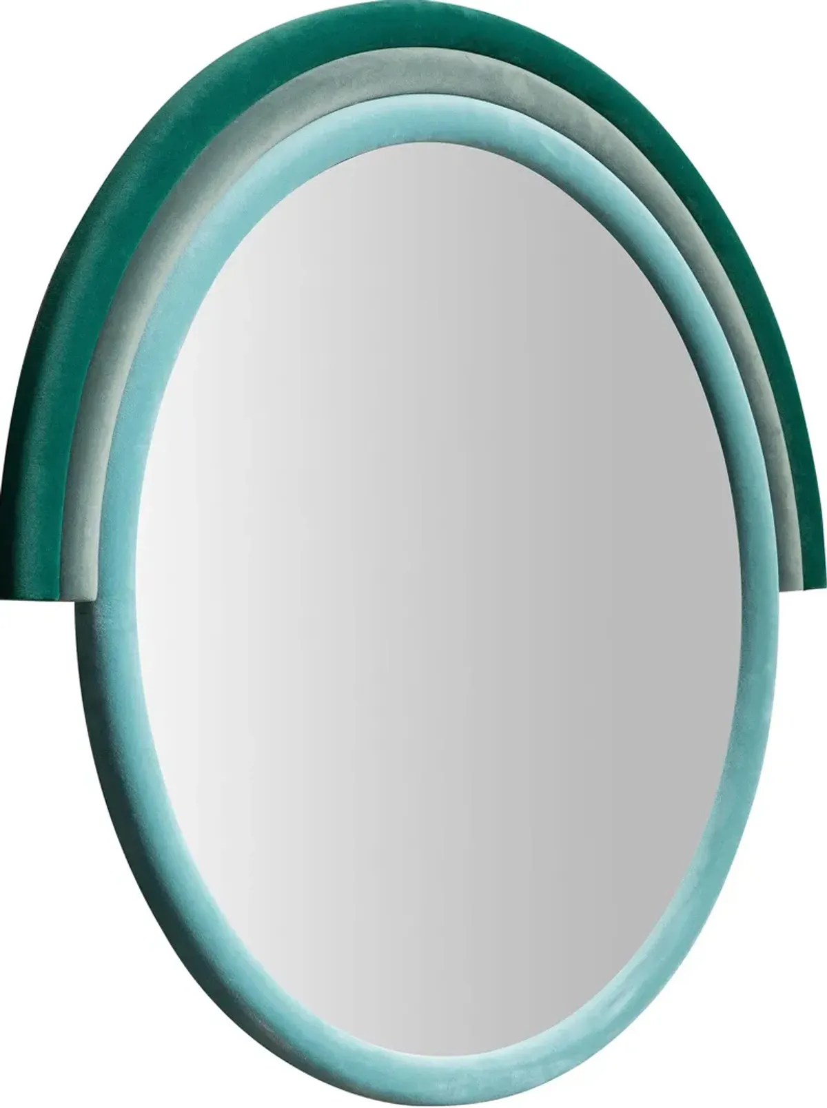 Kaia Round Velvet Wall Mirror - Aqua