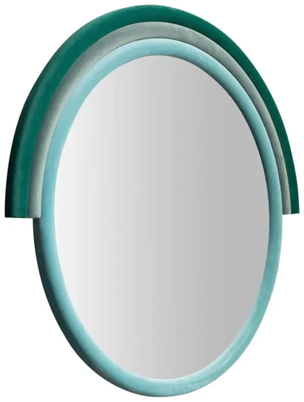 Kaia Round Velvet Wall Mirror - Aqua