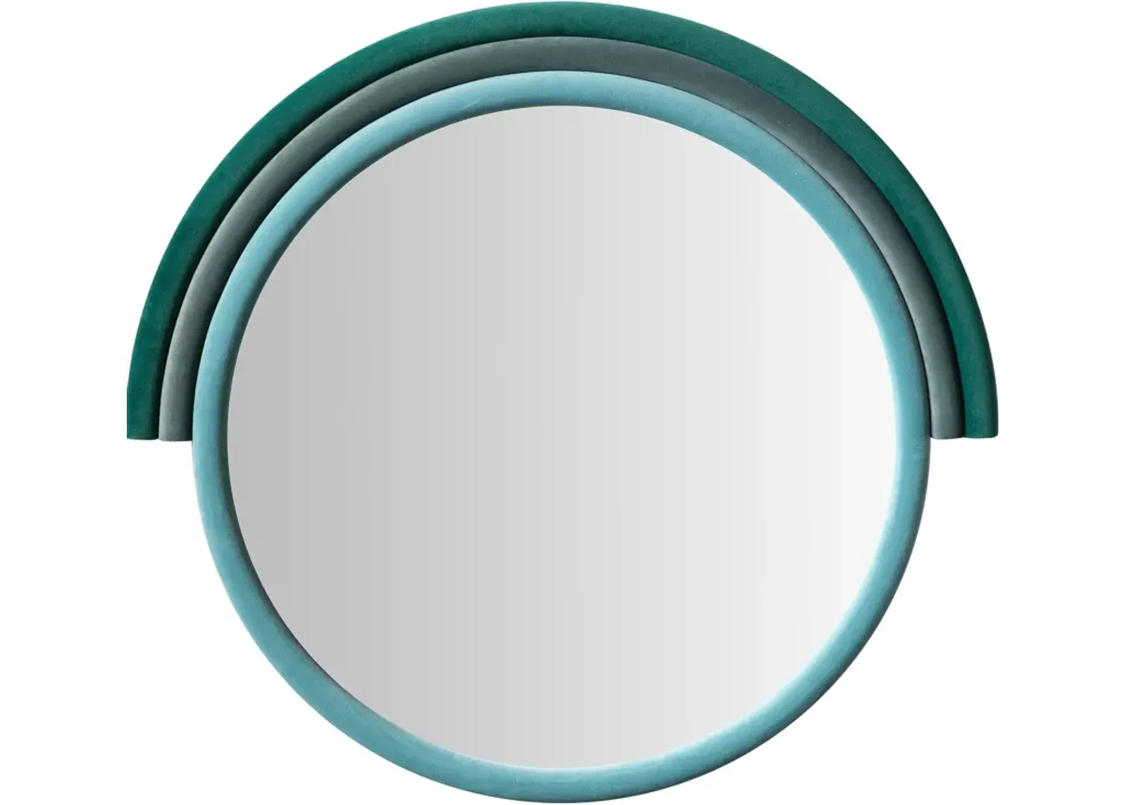 Kaia Round Velvet Wall Mirror - Aqua