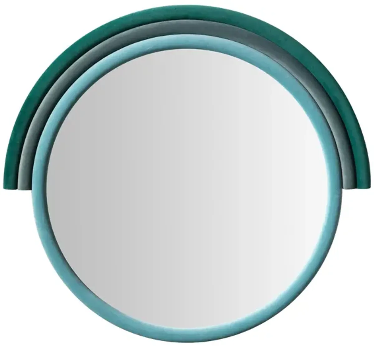 Kaia Round Velvet Wall Mirror - Aqua