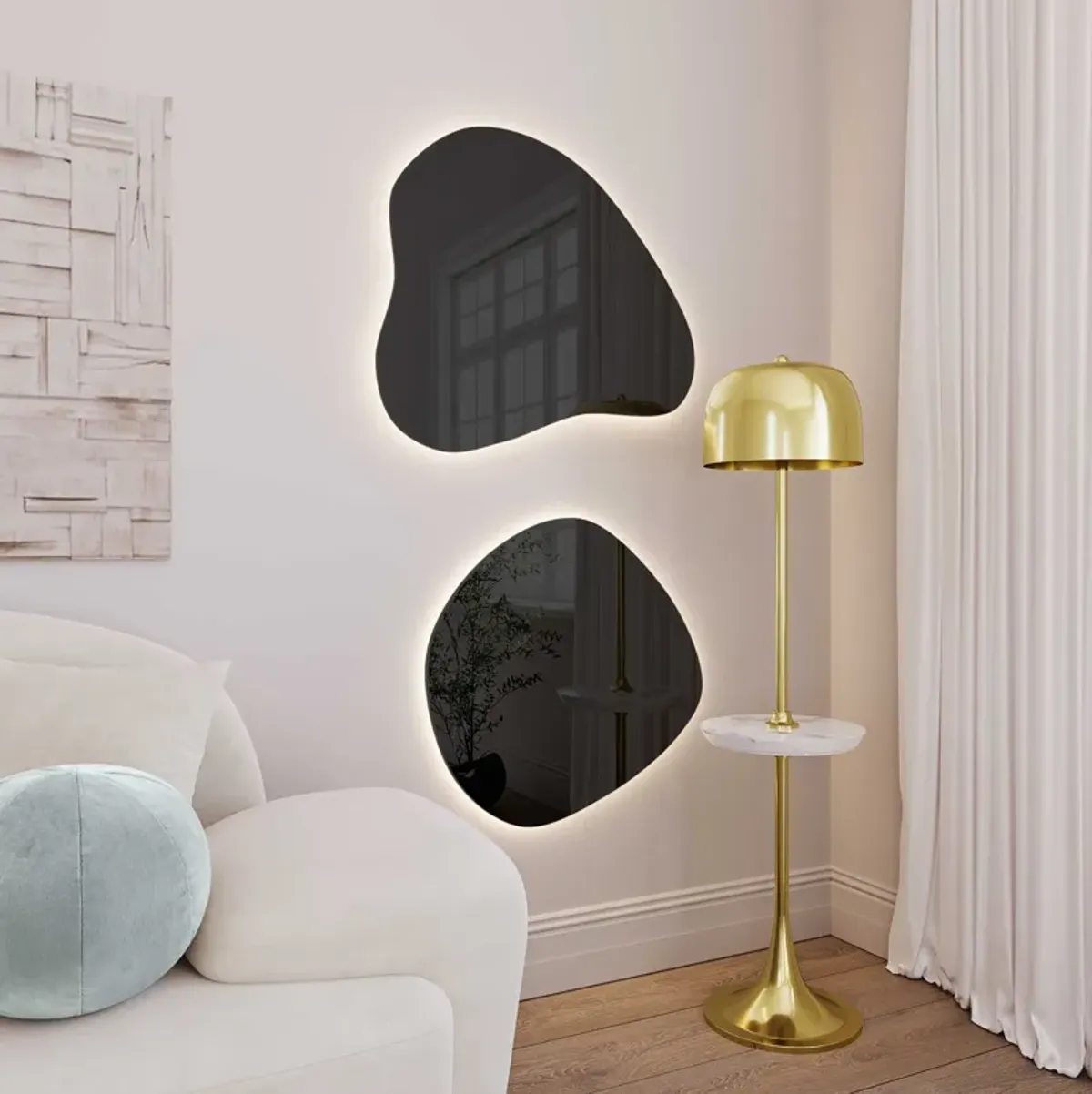 Christina LED Wall Mirror - Black Tinted