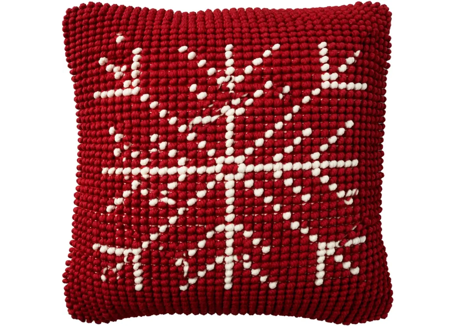 Snowflake 20" x 20" Accent Pillow - Red/Ivory