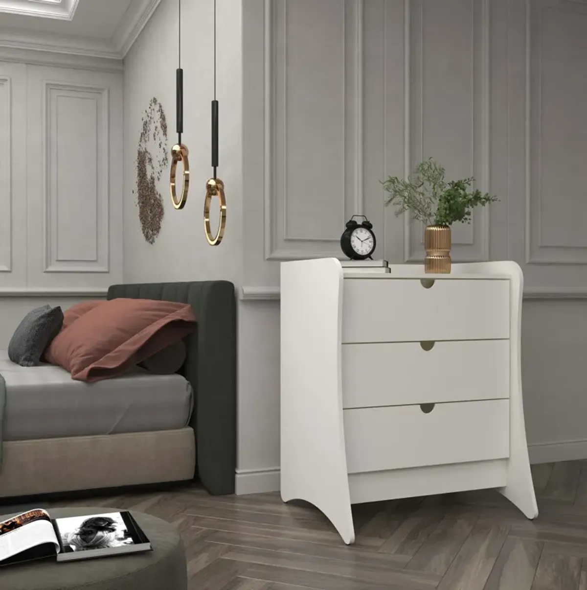 Mulberry 3-Drawer Dresser - White