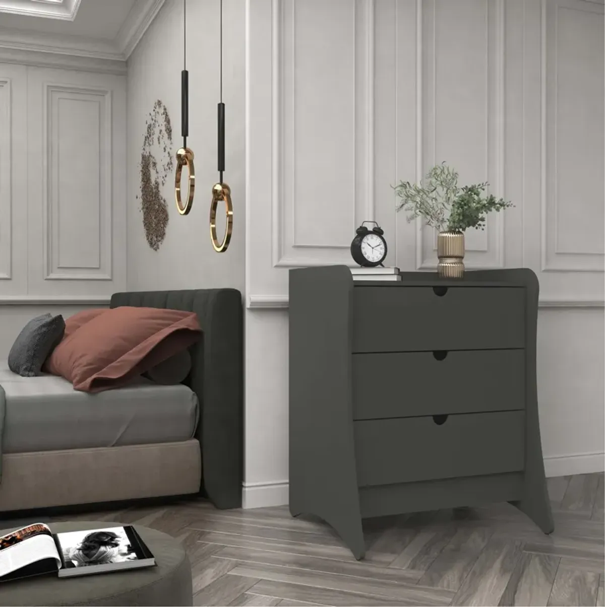 Mulberry 3-Drawer Dresser - Gray