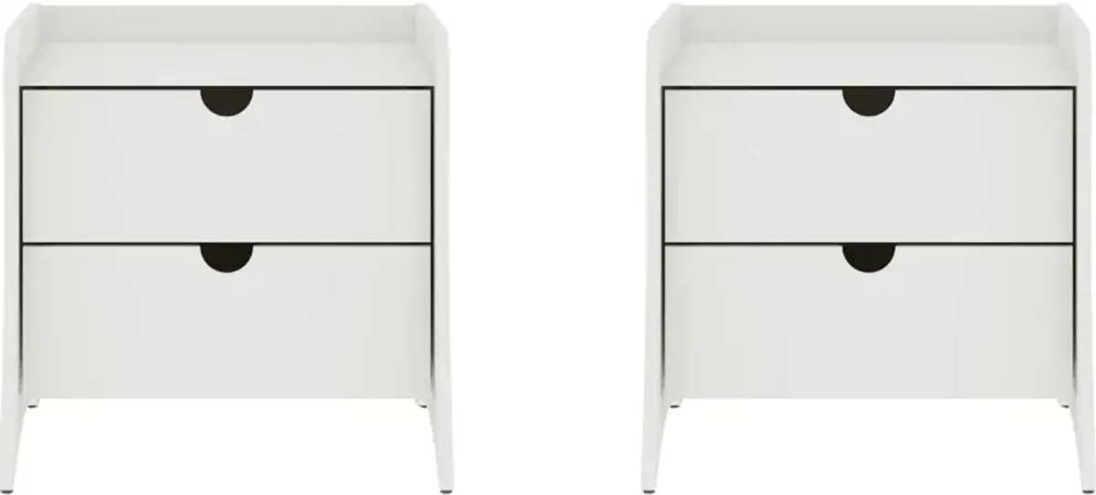 Mulberry 2-Drawer Nightstand Set - White