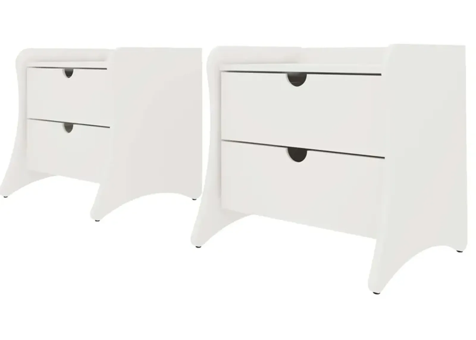 Mulberry 2-Drawer Nightstand Set - White