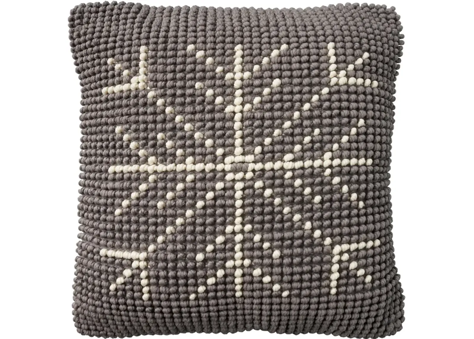 Snowflake 20" x 20" Accent Pillow - Gray/Ivory