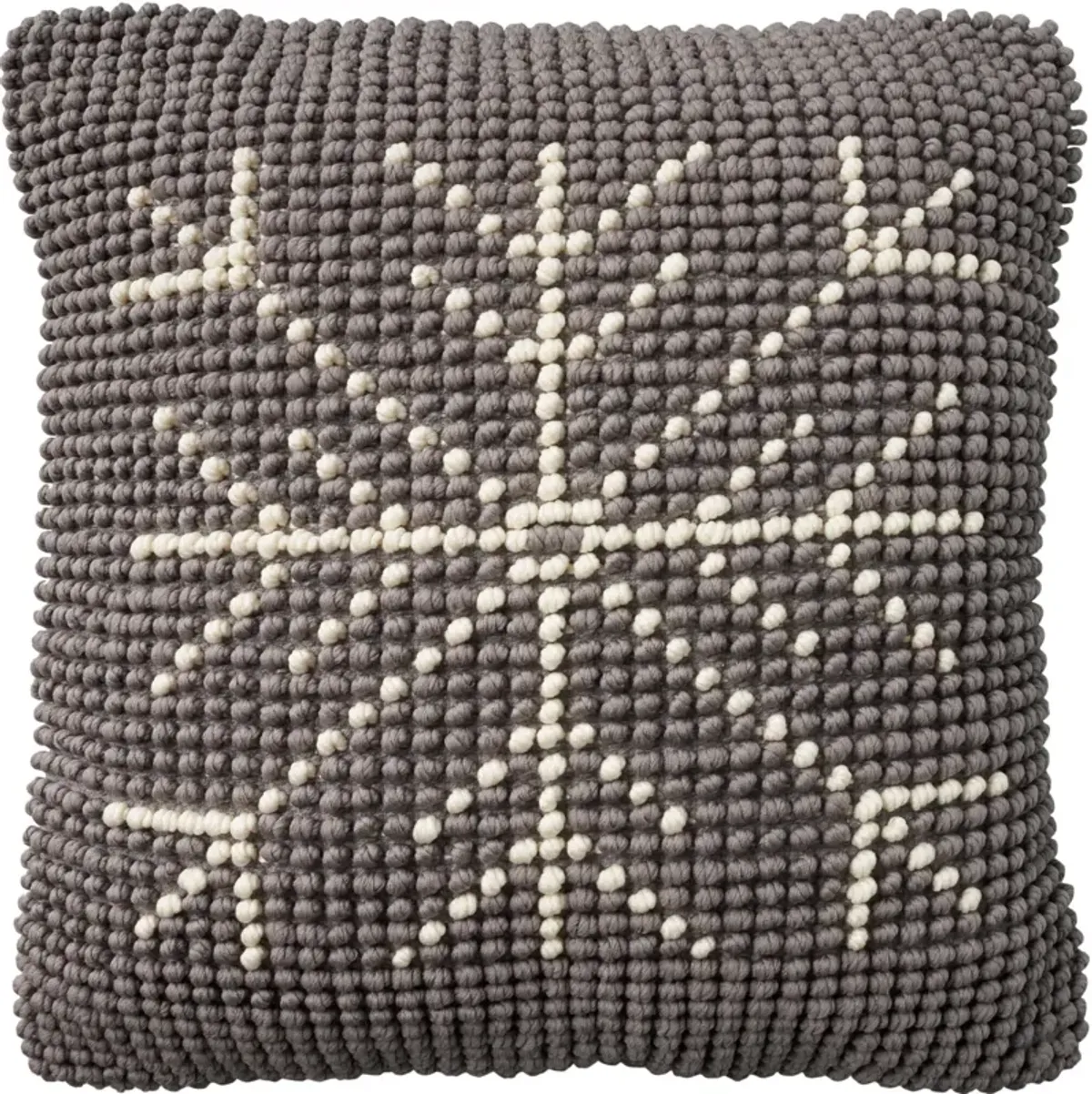 Snowflake 20" x 20" Accent Pillow - Gray/Ivory