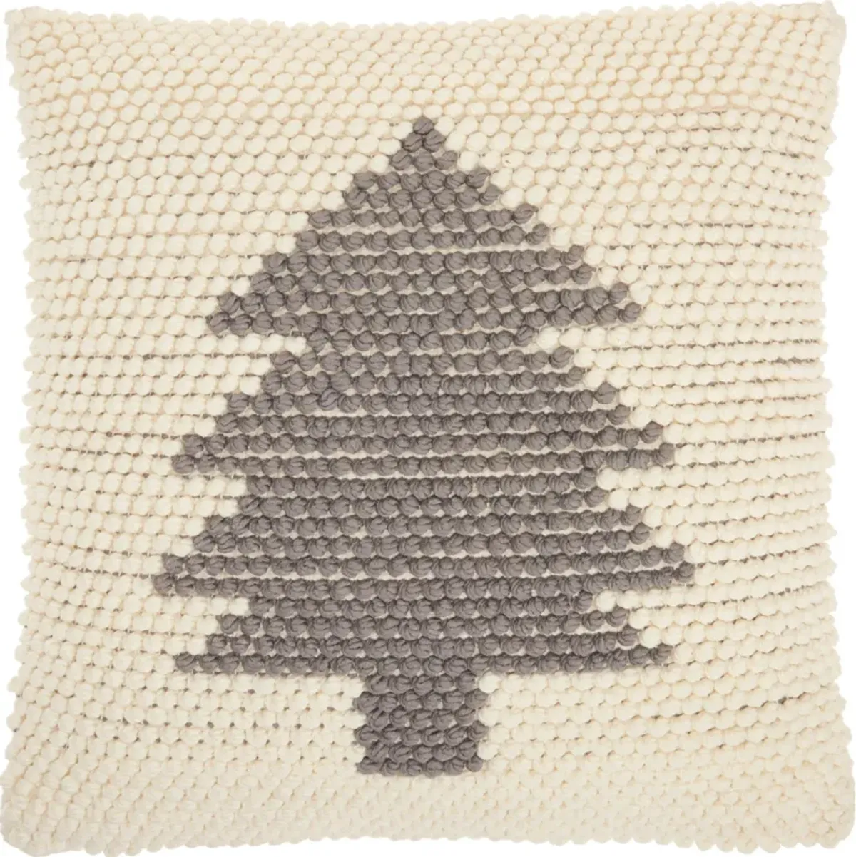 Minimalist Tree 20" x 20" Accent Pillow - Ivory/Gray