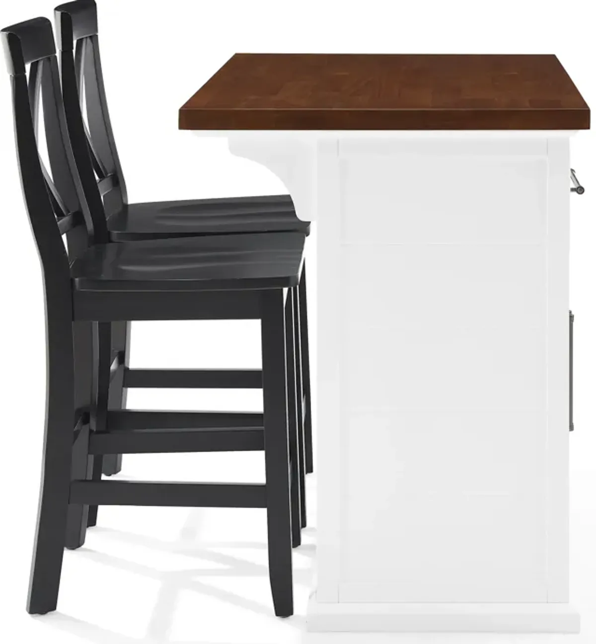 Popeye Kitchen Island and Set of 2 X-Back Stools