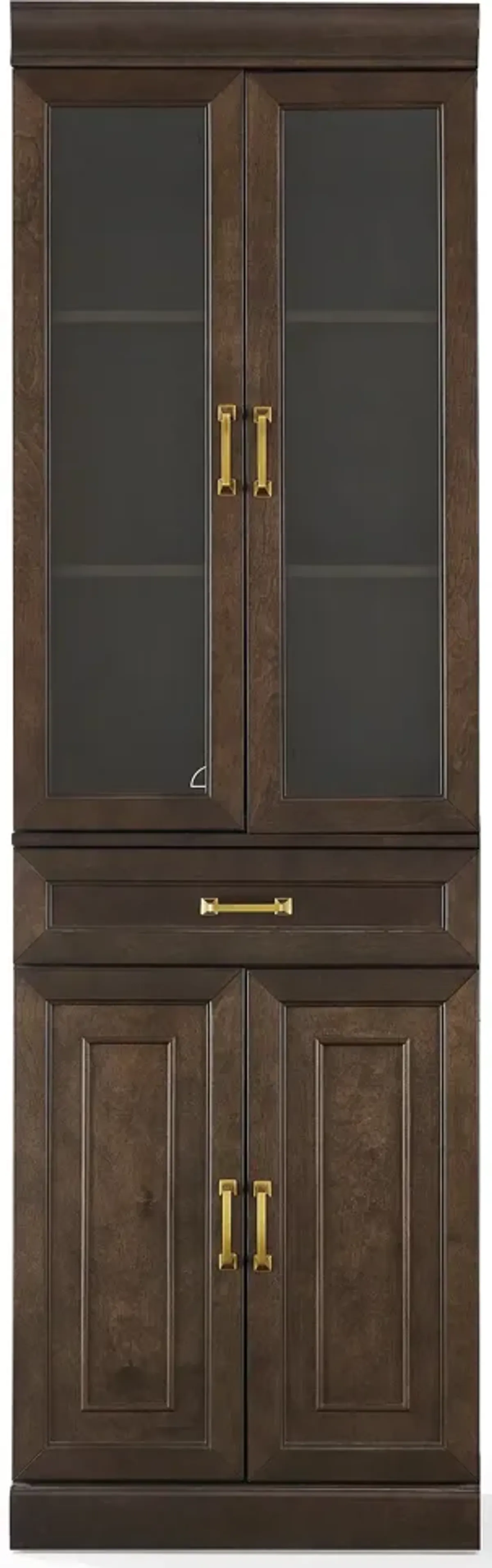 Honnaly Pantry with Glass Doors - Brown