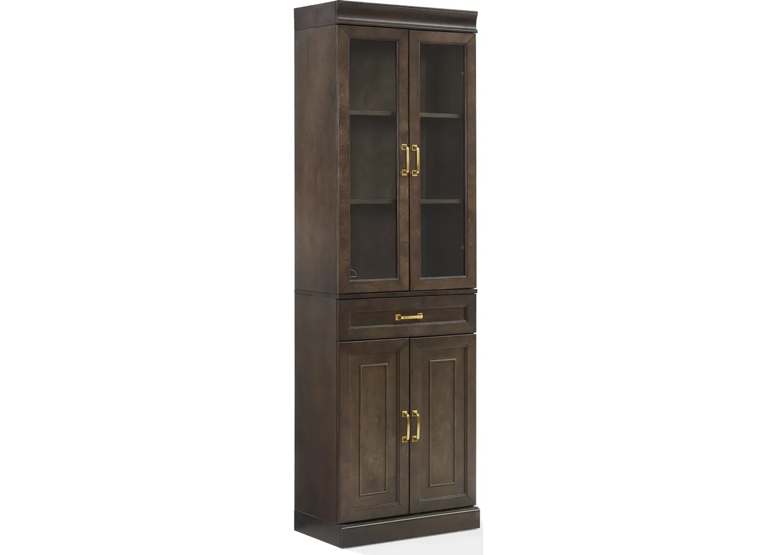 Honnaly Pantry with Glass Doors - Brown