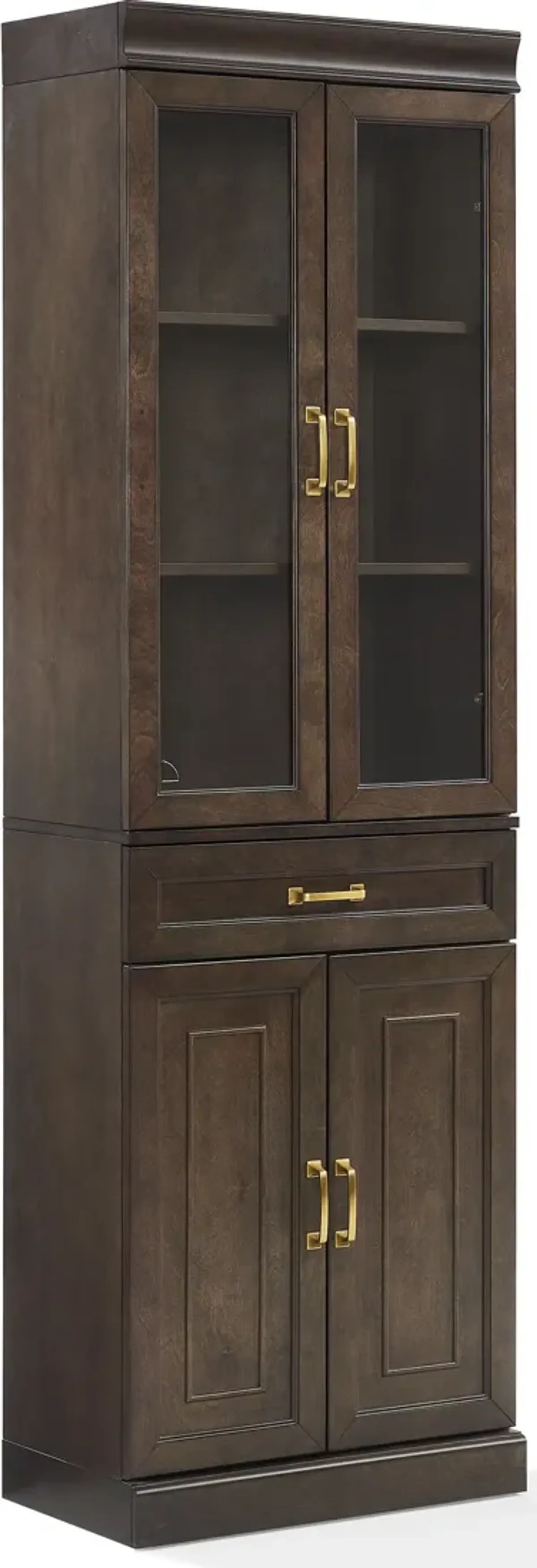 Honnaly Pantry with Glass Doors - Brown