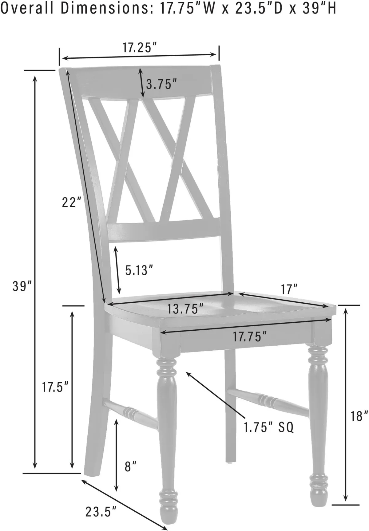 Gracie Set of 2 Dining Chairs - Navy